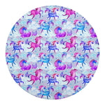 Unicorn Paradise Pattern Print Round Blanket
