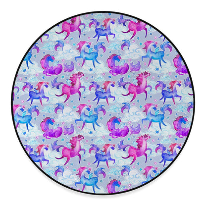 Unicorn Paradise Pattern Print Round Floor Mat