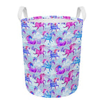 Unicorn Paradise Pattern Print Round Laundry Basket