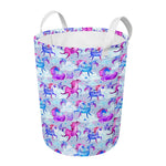 Unicorn Paradise Pattern Print Round Laundry Basket