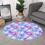 Unicorn Paradise Pattern Print Round Rug