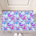 Unicorn Paradise Pattern Print Rubber Doormat