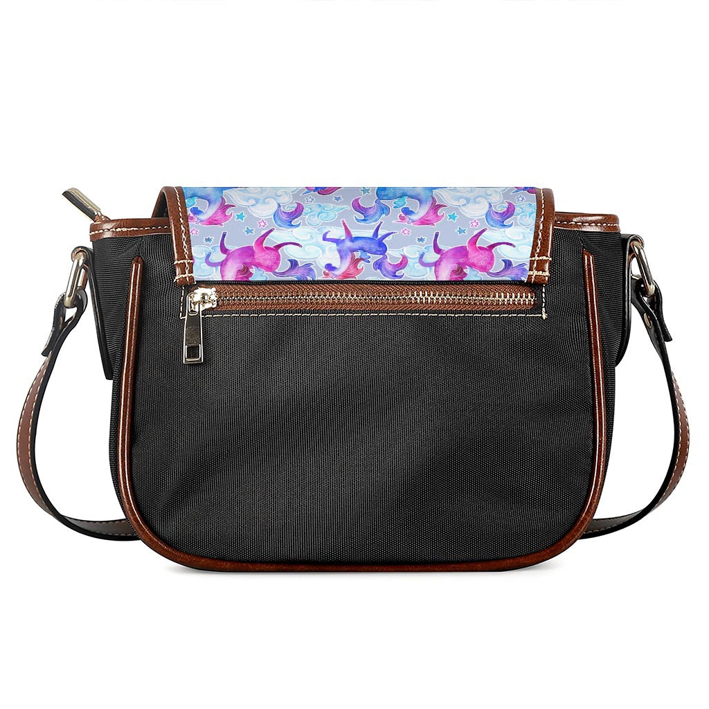 Unicorn Paradise Pattern Print Saddle Bag