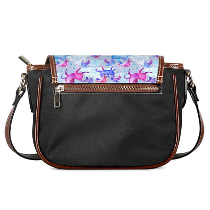 Unicorn Paradise Pattern Print Saddle Bag