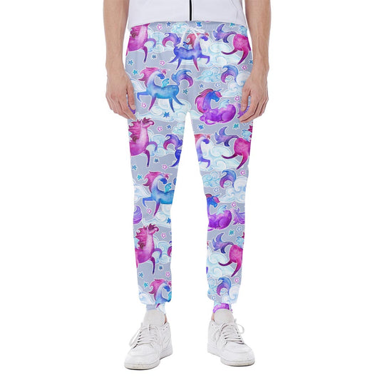 Unicorn Paradise Pattern Print Scuba Joggers