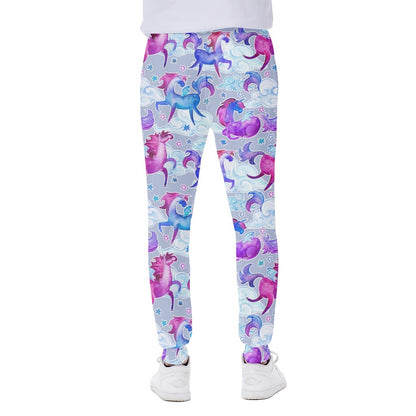 Unicorn Paradise Pattern Print Scuba Joggers