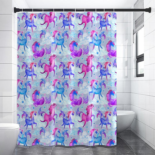 Unicorn Paradise Pattern Print Shower Curtain