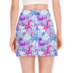 Unicorn Paradise Pattern Print Side Slit Mini Skirt