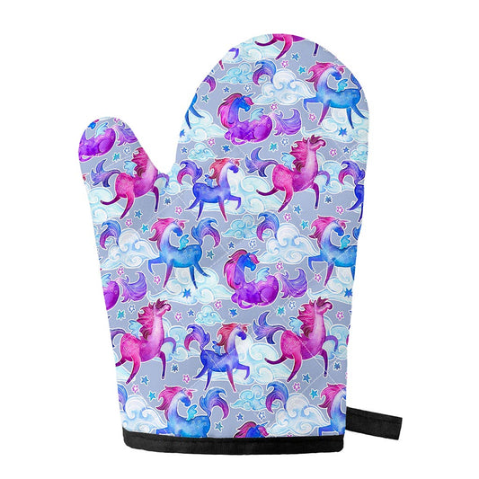 Unicorn Paradise Pattern Print Single Oven Mitt