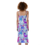 Unicorn Paradise Pattern Print Slim Fit Midi Cami Dress