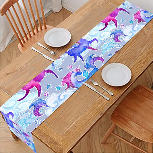 Unicorn Paradise Pattern Print Table Runner