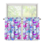 Unicorn Paradise Pattern Print Tier Curtains