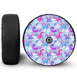 Unicorn Paradise Pattern Print Tire Cover With Camera Hole