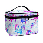 Unicorn Paradise Pattern Print Travel Makeup Bag