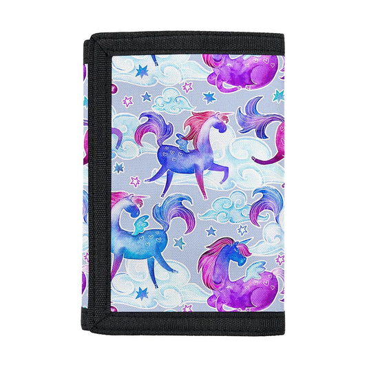 Unicorn Paradise Pattern Print Trifold Wallet