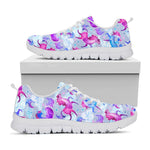 Unicorn Paradise Pattern Print White Running Shoes