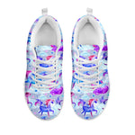 Unicorn Paradise Pattern Print White Running Shoes