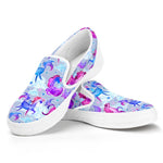 Unicorn Paradise Pattern Print White Slip On Sneakers