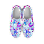 Unicorn Paradise Pattern Print White Slip On Sneakers