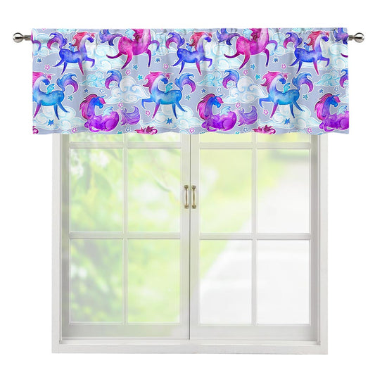Unicorn Paradise Pattern Print Window Valance