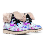 Unicorn Paradise Pattern Print Winter Boots