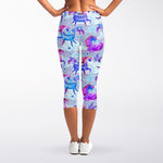 Unicorn Paradise Pattern Print Women's Capri Leggings