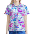 Unicorn Paradise Pattern Print Women's Polo Shirt