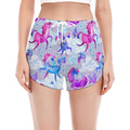 Unicorn Paradise Pattern Print Women's Split Running Shorts