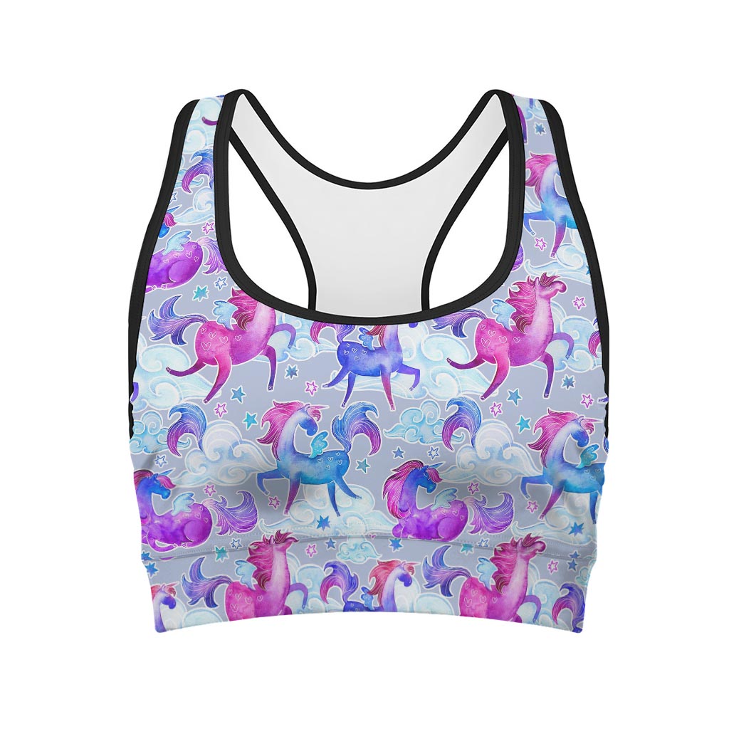 Unicorn Paradise Pattern Print Women's Sports Bra