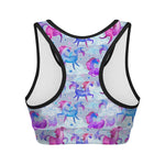 Unicorn Paradise Pattern Print Women's Sports Bra