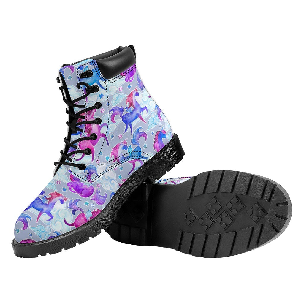 Unicorn Paradise Pattern Print Work Boots
