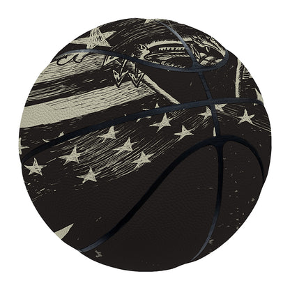 United We Stand American Flag Print Basketball