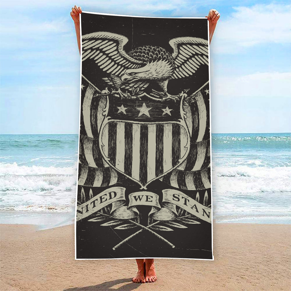 United We Stand American Flag Print Beach Towel