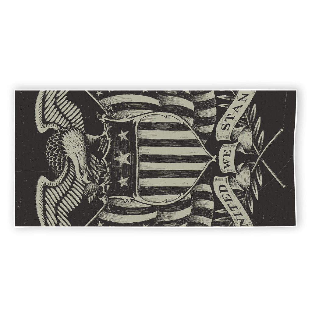 United We Stand American Flag Print Beach Towel