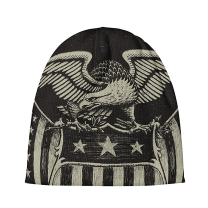 United We Stand American Flag Print Beanie