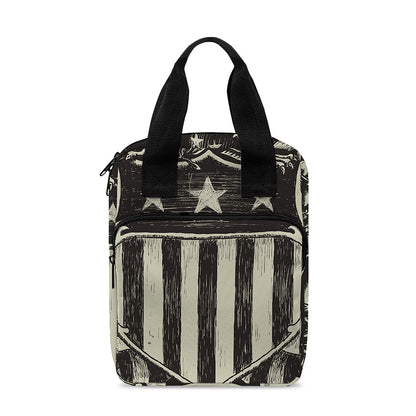 United We Stand American Flag Print Bible Tote Bag