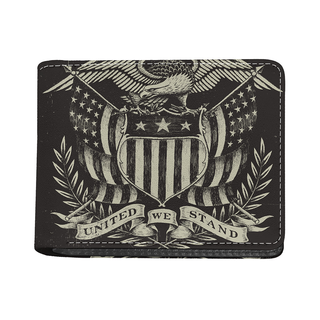 United We Stand American Flag Print Bifold Wallet