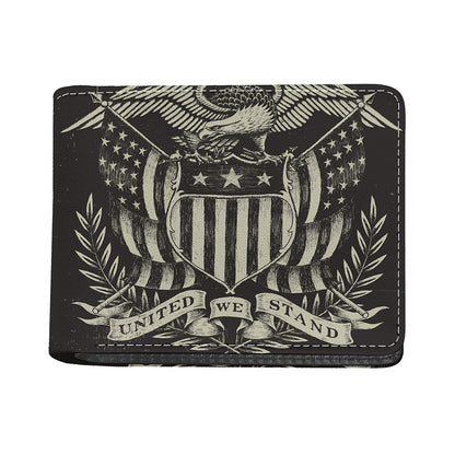 United We Stand American Flag Print Bifold Wallet