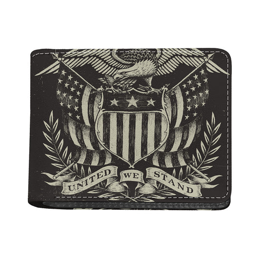 United We Stand American Flag Print Bifold Wallet