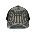 United We Stand American Flag Print Black Mesh Trucker Hat