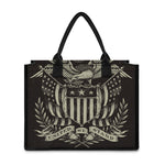 United We Stand American Flag Print Canvas Tote Bag