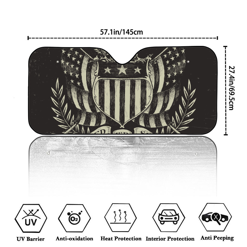 United We Stand American Flag Print Car Windshield Sun Shade