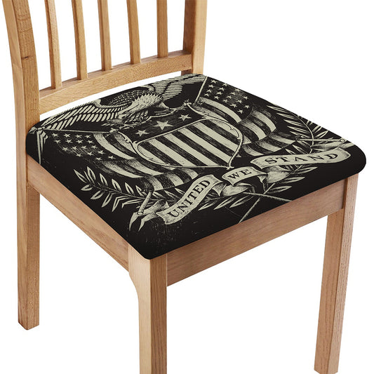 United We Stand American Flag Print Chair Cushion Cover
