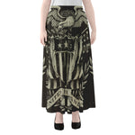United We Stand American Flag Print Chiffon Maxi Skirt