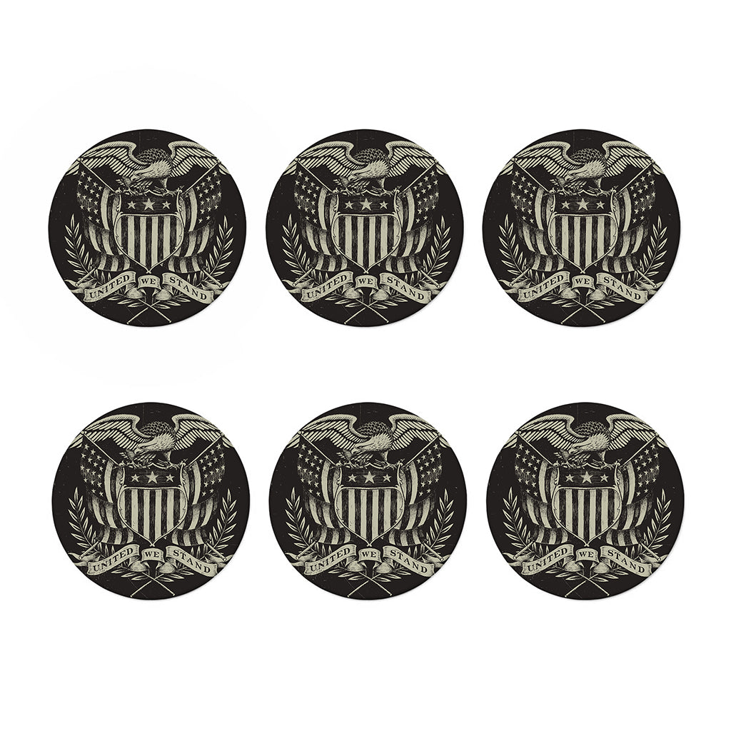 United We Stand American Flag Print Coaster Set