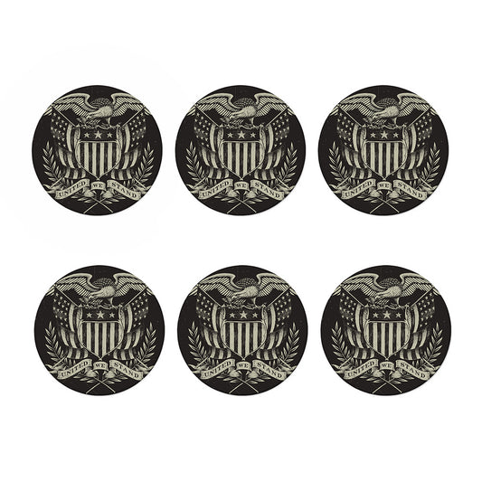 United We Stand American Flag Print Coaster Set