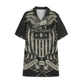 United We Stand American Flag Print Cotton Hawaiian Shirt