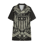 United We Stand American Flag Print Cotton Hawaiian Shirt