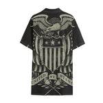 United We Stand American Flag Print Cotton Hawaiian Shirt