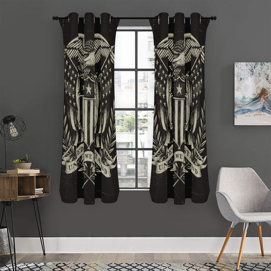 United We Stand American Flag Print Curtain